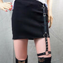Womens Punk Leather Harness Thigh Garter Belt Single Leg Strap Clubwear Rock