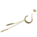 Rainbow CZ Chain Long Drop Earrings for Women Korean Colorful Zirconia Bar