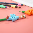 Kids Writing Pencil Holder Rubber Children Pen Aid Grip Tools Set (Blue)