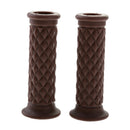 4 xMotorcycle Brown Aluminum Classic Hand Grips 0.87" Handle Bar Brown+Black