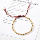 New Beads Lucky Rope Braided Handmade Bracelet Tibetan Buddhist Cotton Copper