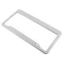 Stainless Steel Metal Noble Luxury Bling Crystal Number License Plate Frame J6C4