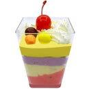 50Pcs Mini Small Plastic Square Dessert Cup Sauce Starter Party Tableware D G9A3