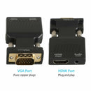Black HDMI Female to VGA Male Converter with Audio Adapter Support HD Equipment