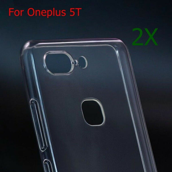2XUltra Thin Clear Transparent Soft Cover Phone Silicone TPU Case For Oneplus 5T