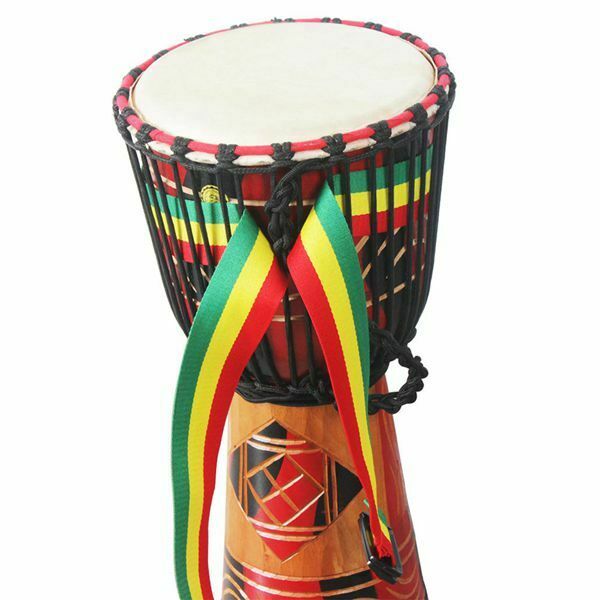Adjustable Pure Cotton Rainbow African Drum Strap 5Cm Width 3.2M Length Dje