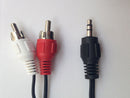 3.5mm 1/8" Stereo Male Mini Plug to 2 RCA Jack Adapter Audio Speaker Cable Black