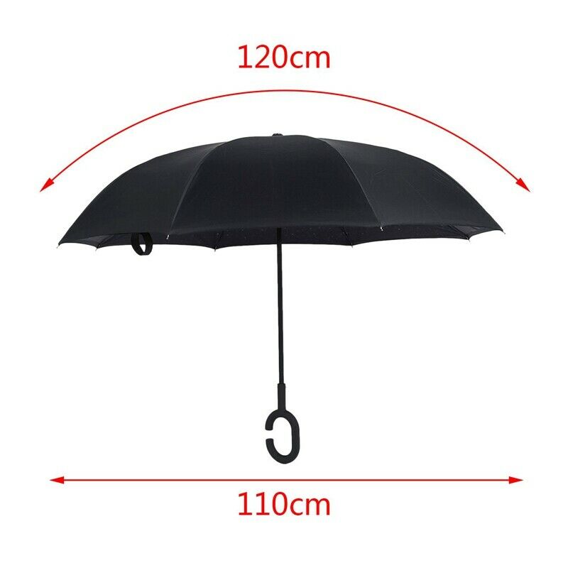 Starry sky Folding Reverse Umbrella Double Layer Inverted Windproof Rain Ca H2P7