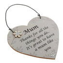 Mum Thanks for all the things you do Wooden Plaque Heart Shape Hanging Signs