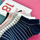 Color Random Stripe Socks Thin Cotton Sock Slippers Short Men Women Ankle S JR
