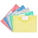 25 Pack Plastic Clear Document Folder with Label Pocket/Snap Button Closure