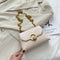 Alligator Leather Chain Shoulder Bag Women Purse Crossbody Pouch (White)