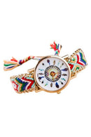 Women's Golden Chain Braided Bracelet Wrist Watch Color No.7 N9L7