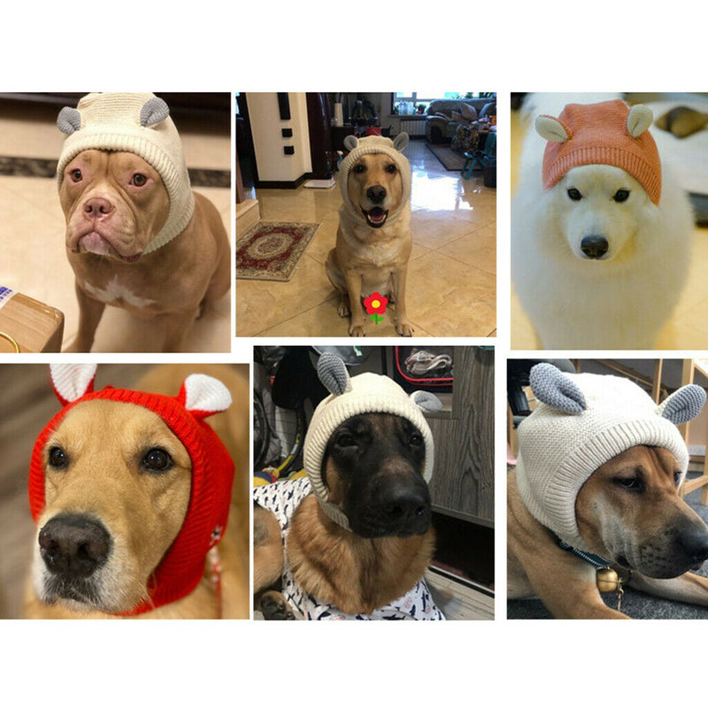 Dog Hat Winter Warm Dog Headwear for Small Medium Dogs Red