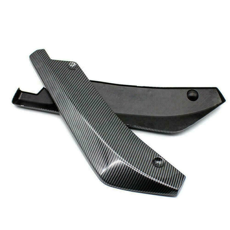 1Pair Carbon Fiber Car Rear Bumper Lip Diffuser Fins Splitter Accessories M4S7