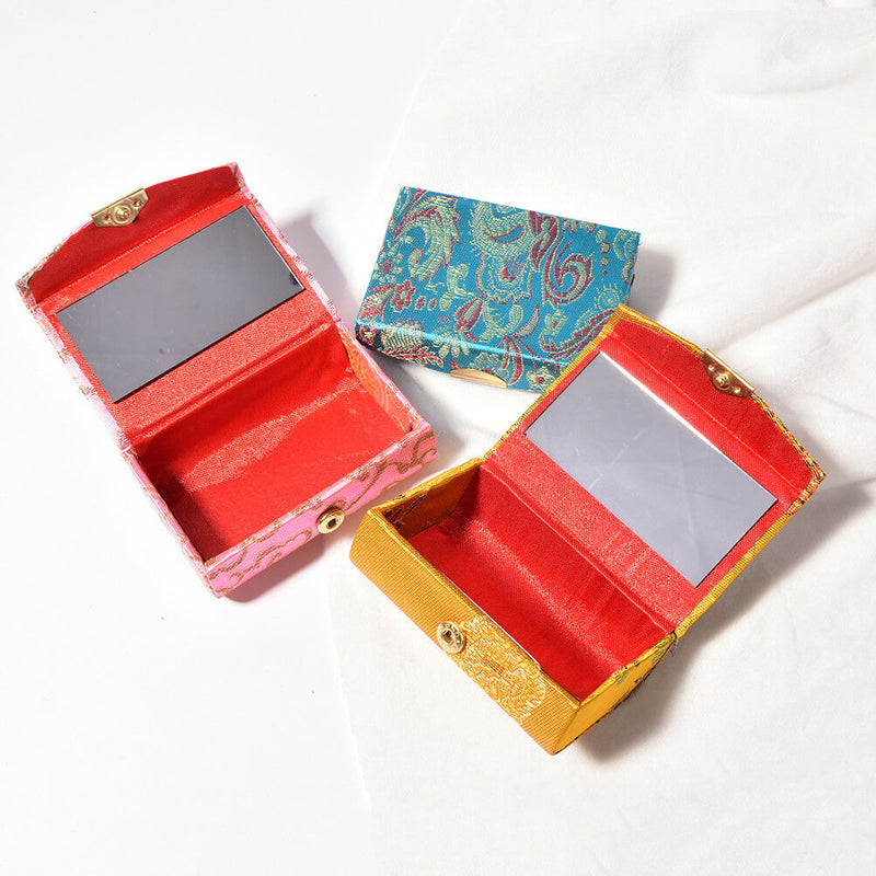 Double Support Lipstick Case Holder With Mirror Inside & Snap-On Closure B Gw