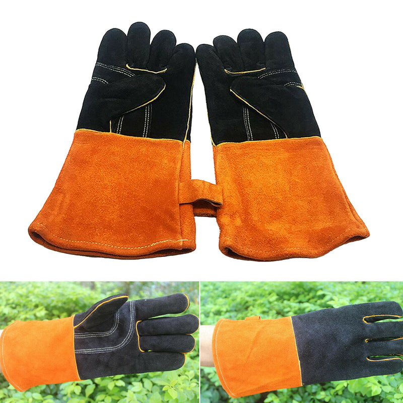 Leather Welding Gloves Heat Resistant Work Glove Grill Oven Blacksmith