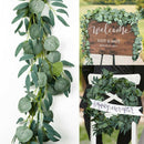 2Pcs 6.5FT Artificial Eucalyptus Garland Backdrop Decor Leaf Vine Green Leaves