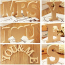 Free Standing DIY Wooden Alphabet Letters Wall Art Decor Plaque Kids Learning
