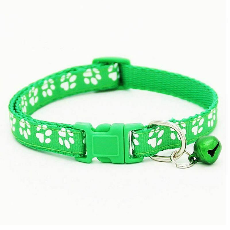 2 Pack Adjustable Cat Collar with Bell, Fashion Paw Print Design Pet Collar X2X5