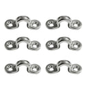 6 Set Marine Pad Eye Marine Kayaking Bimini Top Boat Rigging Loop Stainless