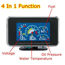 12V/24V 4 in 1 LCD Car Digital ALARM Gauge Pressure Voltmeter Volt Water Te X9L1