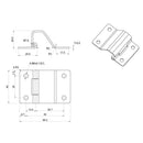 Marine Grade Stainless Steel Security Door Hinges - Security Tab - Highly Rust