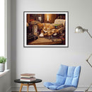 5D DIY Full Drill Diamond Painting Sleeping Cat Cross Stitch Embroidery Kit