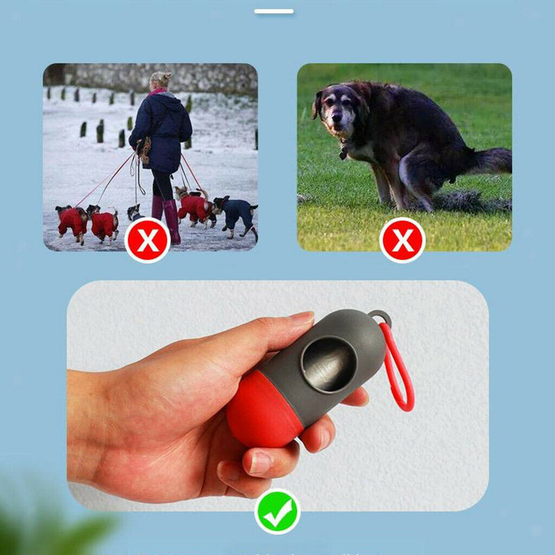 8 Pieces Refillable Dog Poo Bag Dispensers Carrier Case + Garbage Bags