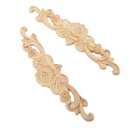 2pcs 20*5cm Wood Carved Long Onlay Applique Unpainted Rose Flower Door Home P8D7