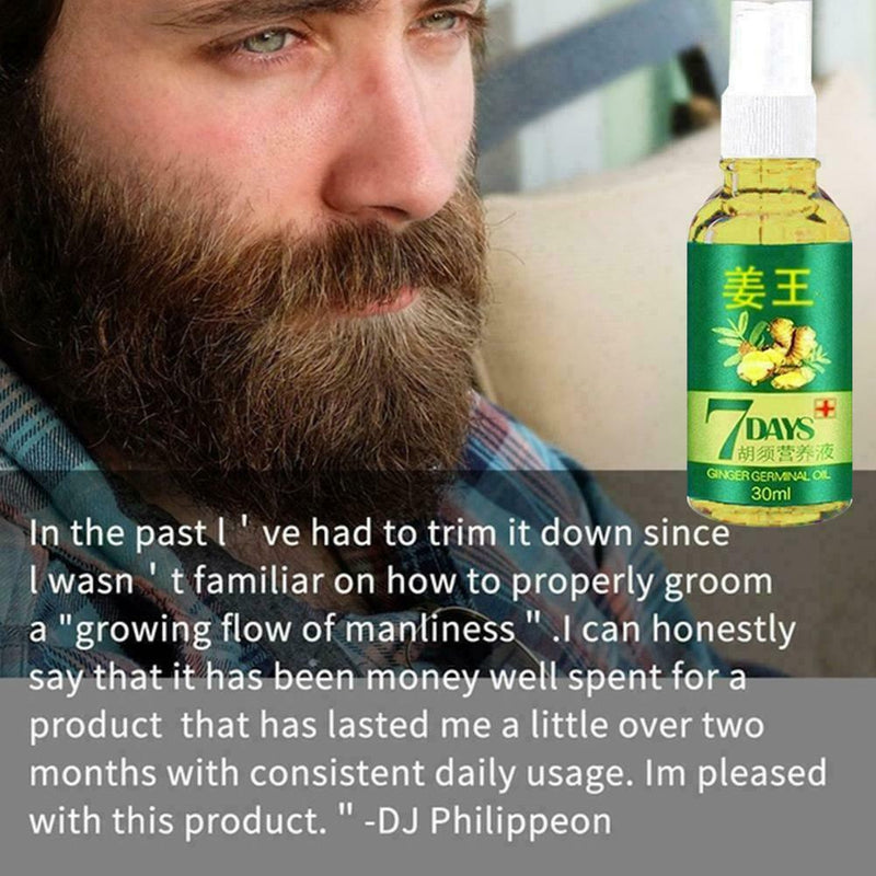 New Men Natural Facial Hair Growth Treatment Grow Mustache Fast Eyebrows Be T6C7