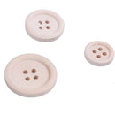 50 Pcs Mixed Wooden Buttons Natural Color Round 4-Holes Sewing Scrapbooking