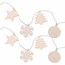 40 Pieces 4 Style Wood Slices with Round Wooden, Snowflake, Star, Christmas