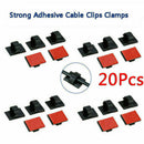 20x Cable Clips Self Adhesive Cord Management Black Wire Holder Organizer Clamps