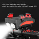 Bicycle Power Bank Phone Rack Holder w/Headlight Speaker (Red 4000mAh)