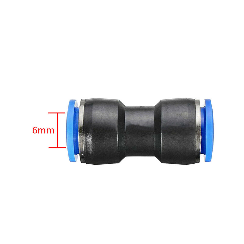 10 Pieces Equal Straight Push in Pneumatic Fitting Connector 6mm + 8mm