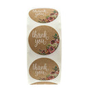 1 inch Thank You Stickers Roll, 500 Pieces Adhesive Floral Label Stickers