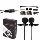 6m Dual-Head Lavalier Lapel Clip-On Microphone For Lecture Or Interview For Z1N1