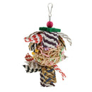 Bird Toys Rattan Ball with Paper Strips Cage Swing Parrot Foraging Chew Shredder