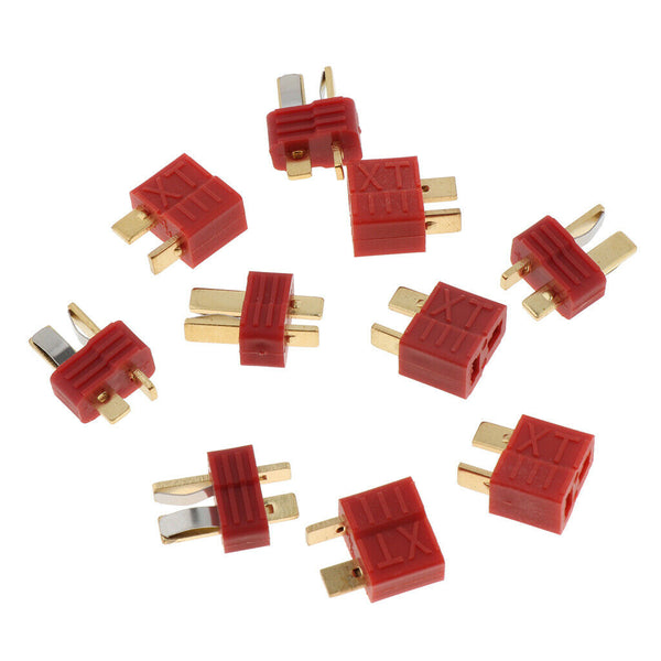 5 Pairs Non-slip Male Female T Plug Connectors, Fireproof  for RC Lipo Battery