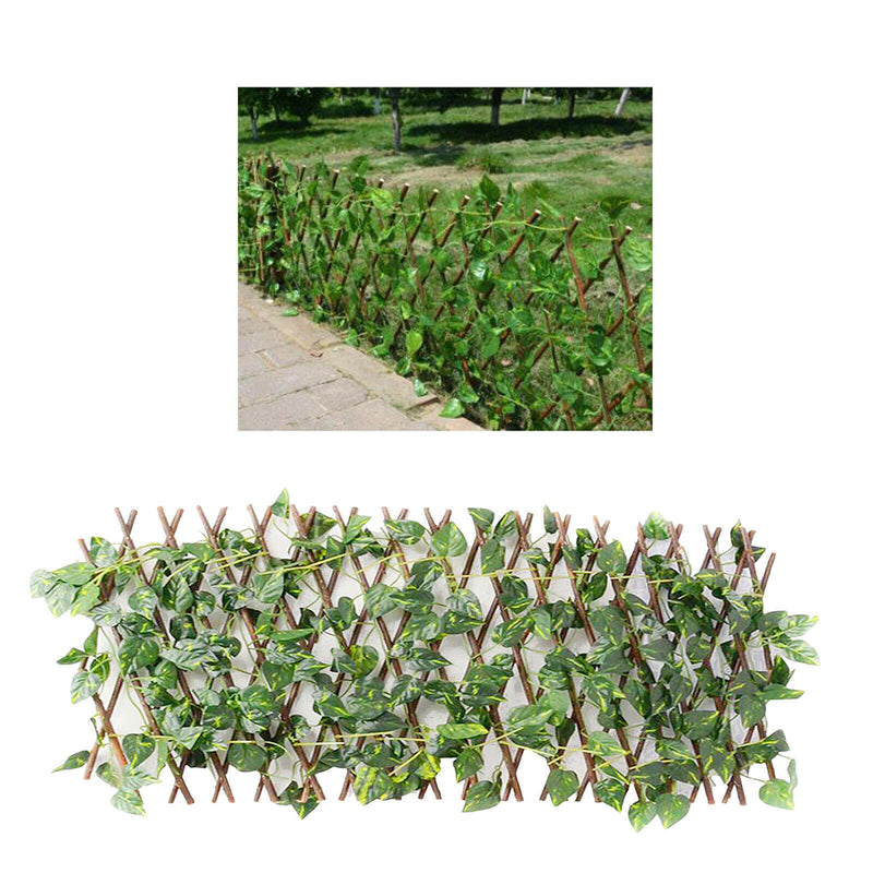 Garden Fence Expandable Faux Ivy Wood Vines Plant for Backyard Outdoor Decor