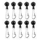 10pcs Fishing Hook Connector Barrel Black Bean Swivels Rolling Ring Pins