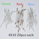 60pcs Neon Indicator Light Sign Bulbs 4*10mm RED Green Blue 20pcs Each Mix Lamps