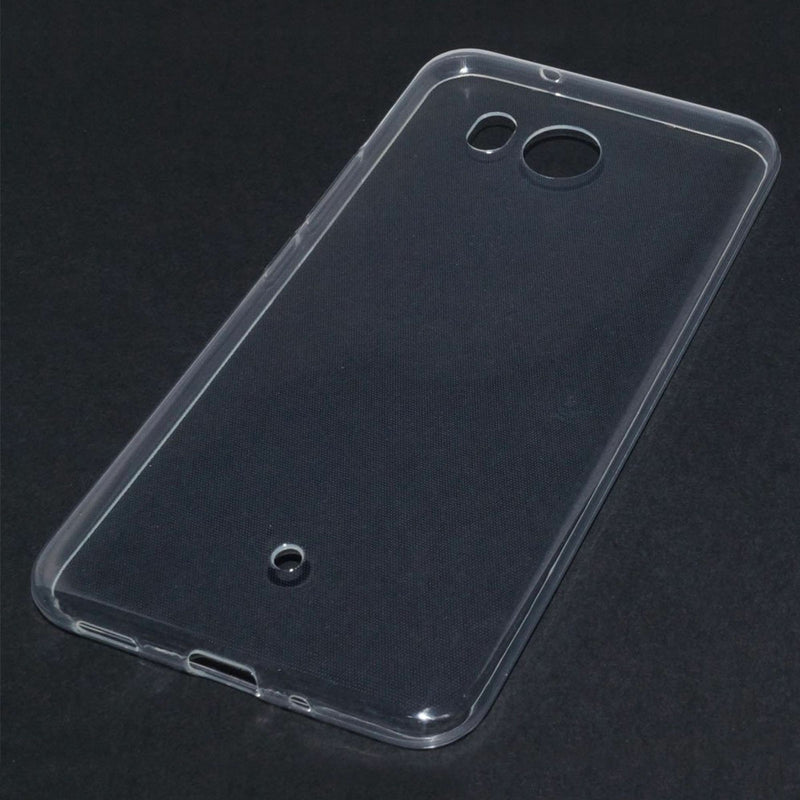 For HTC U11 Ultra Thin Transparent Soft TPU Protective Case Cover+Tempered Glass