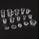 15pcs/Set Mini Transparent Drink Cups Dish Plate Tableware Miniatures B ES
