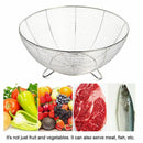 Stainless Steel Fruit Basket Kitchen Vegetable Drain Washing Basket Water F O5J5