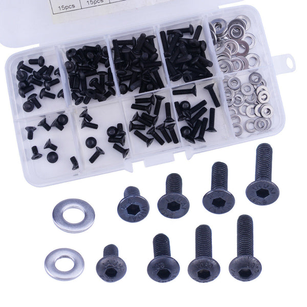 180pcs Stainless Screws Box Steel Assorted Accessories fit for 1/10 HSP RC Car