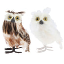 2Pcs Mini Artificial Owl, Furry Realistic Imitation Taxidermy Home Garden Desk