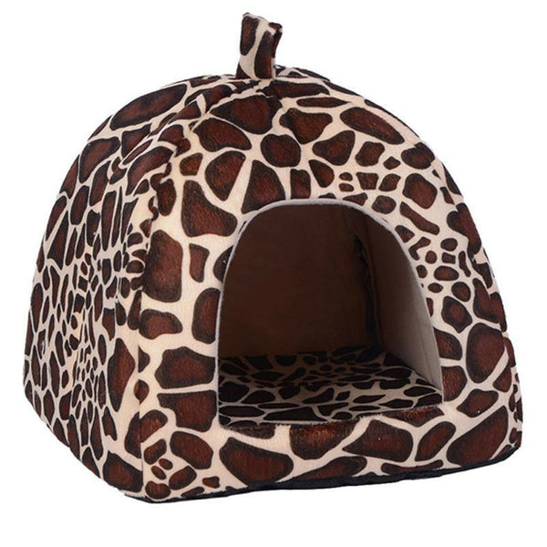 Soft-Warm Bed Small Pet Nest House Lepard Dog Cat Cotton Blend Mat