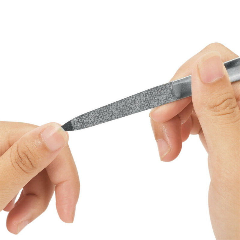 Double Sides Nail Art File Stainless Steel Buffer Manicure Pedicure Tool